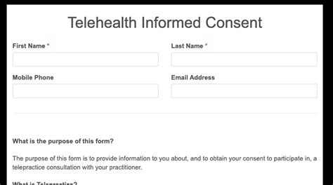 Telehealth Consent Form Online Form Templates Australia