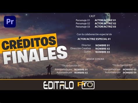 Cómo crear CRÉDITOS FINALES de cine en Adobe Premiere YouTube