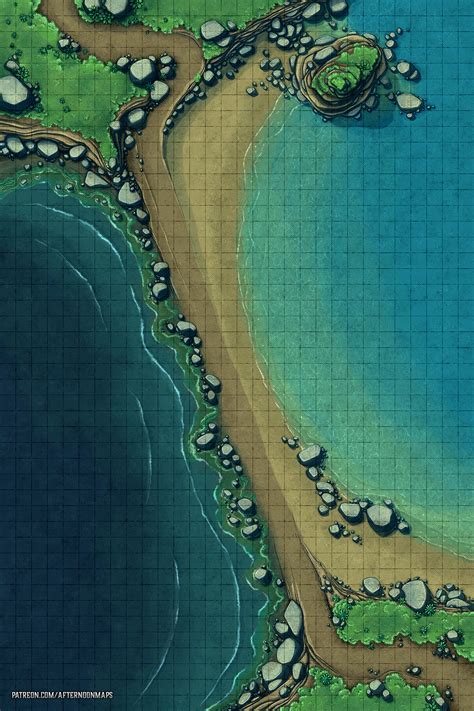 The Causeway - Coastline Battle Map - 30x45 : r/battlemaps