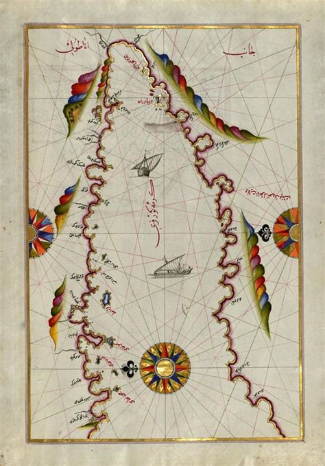 Piri Reis Map Of The Bay Of Kerme East Of Cos Island Poster