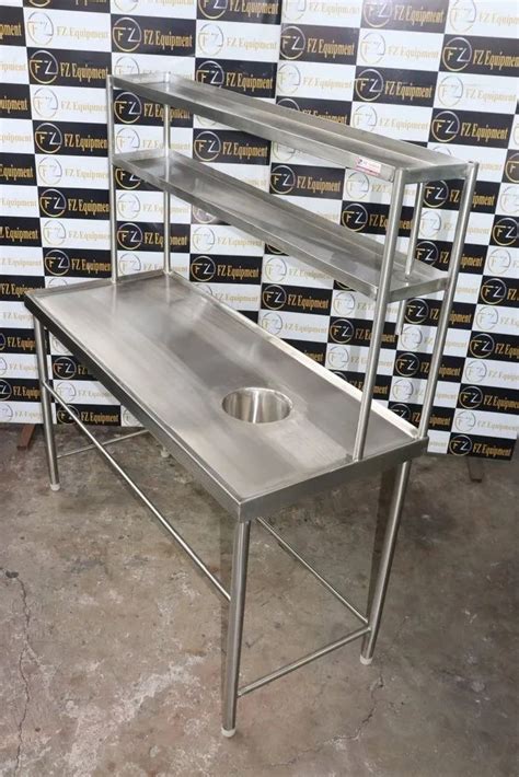 Powder Coated Stainless Steel Table With Chute For Restaurant At Rs