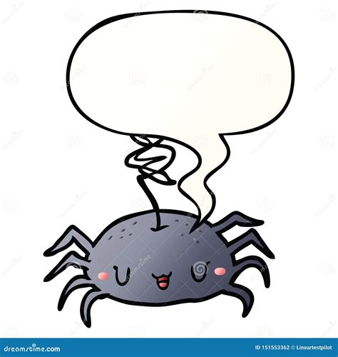 A Creative Cartoon Halloween Spider And Speech Bubble In Smooth