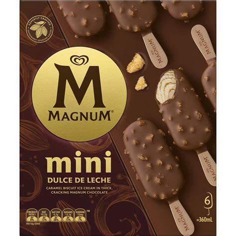 Magnum Mini Ice Cream Dulce De Leche Dessert Sticks 60ml X 6 Pack Is