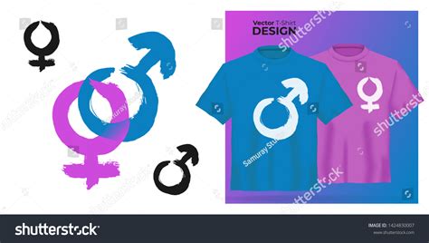 Vector Tshirt Mock Set Male Female Stock Vector Royalty Free 1424830007 Shutterstock