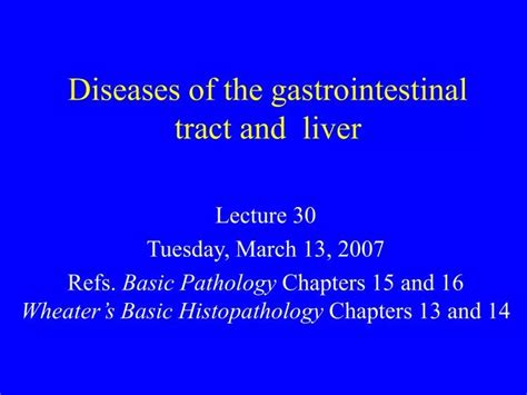 Ppt Diseases Of The Gastrointestinal Tract And Liver Powerpoint