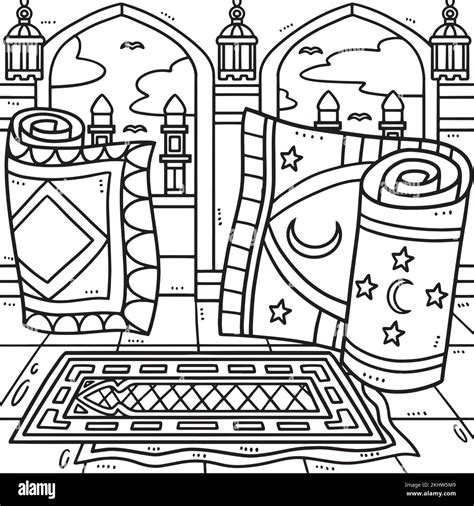 Page De Coloriage Des Tapis De Pri Re Du Ramadan Pour Les Enfants Image