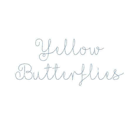 Yellow Butterflies Bean Stitch ESA Font