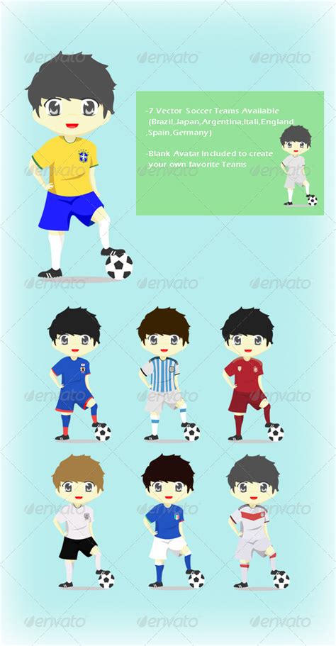 Chibi Soccer Characters By Gegeha Graphicriver