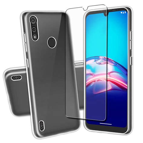 Sdtek Case For Motorola Moto E6s Full Screen Glass Protector Clear