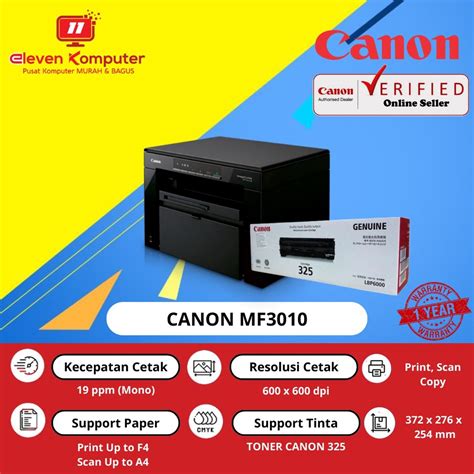 Jual Canon Mf 3010 Printer Laser Canon Hitam Putih Mf3010 Mf 3010 Print