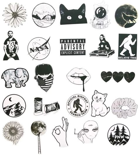 pin  mary obias  stickers   black  white stickers