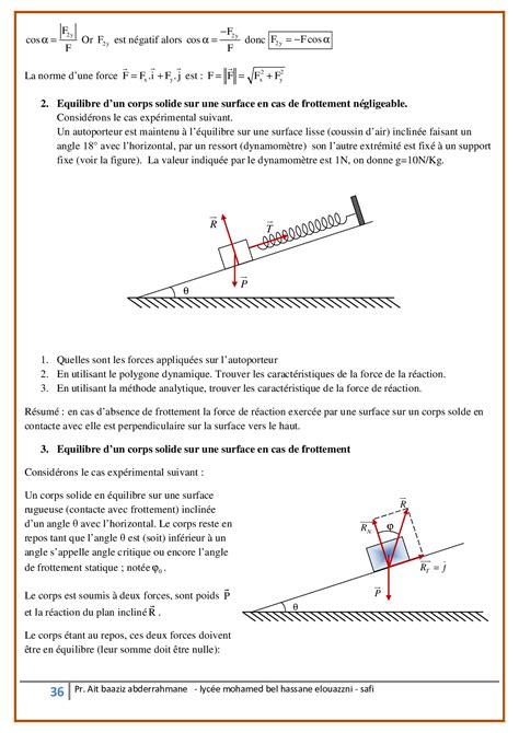 Équilibre d un corps sous l action de 3 forces Cours 3 AlloSchool