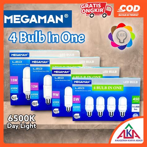 Jual Paket 4 Pcs Bohlam Lampu MEGAMAN LED STICK P Bulb 5 9 12 15