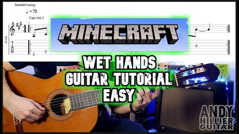 C418 Minecraft Wet Hands Guitar Fingerstyle Tutorial Lesson Youtube