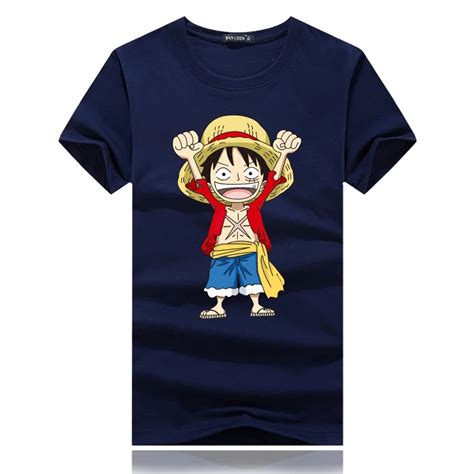 2018 Summer Print Luffy Yellow Straw Hat One Piece T Shirt Men 100