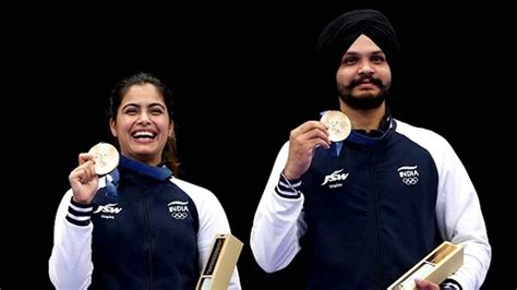 Paris Olympics Manu Bhaker Sarabjit Singh Shoots Second Medal