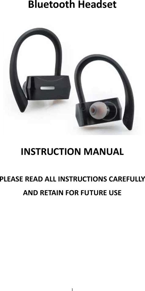 Bth168 User Manual User Manual User Manual Bluetooth Headset Manual