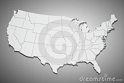 United States Map On Gray Stock Images Image