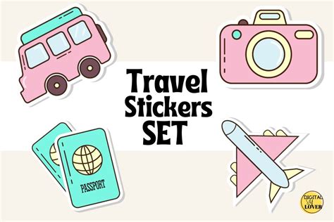 Travel Stickers Set Graphic by DigitalSyLover · Creative Fabrica