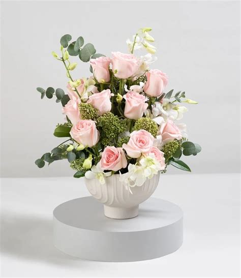 Pink Roses Garden Flower Arrangement In Riyadh Joi Ts