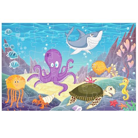 Ripley PUZZLE JUMBO INFANTIL 48 PIEZAS MUNDO BAJO EL MAR