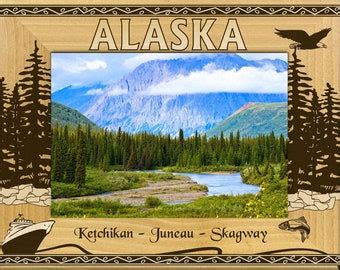 Alaska Laser Engraved Wood Picture Frame Etsy