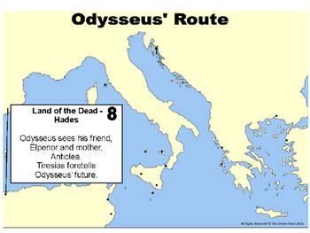 Odyssey Map Graphic Organizer Sequencing Odysseus' Travels | TPT