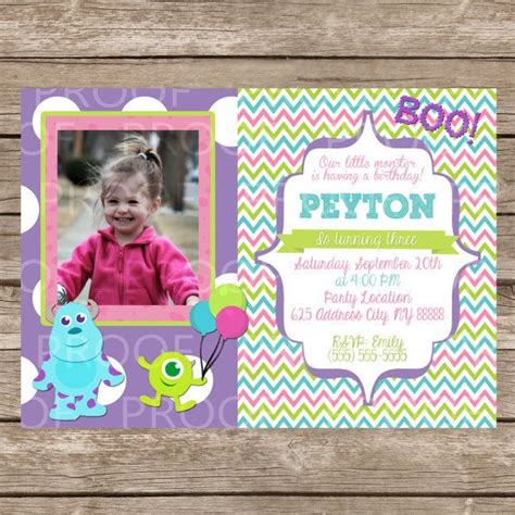 Custom Monster S Inc Themed Birthday Invitation