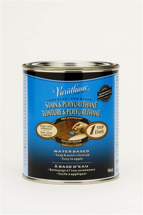 Varathane One Step Water Based Stain And Polyurethane In Red Mahogany