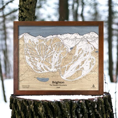 Wood Brighton Utah, Ski Resort Art | 3D Wood Mountain Art