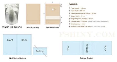 Flexible Packaging Pouches Dieline Templates