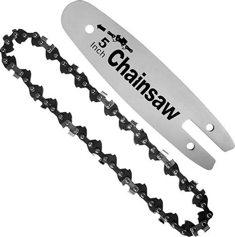 Yutacorex 5 Inch Chainsaw Guide Bar And Chain Combo Replacement Accessories Fits