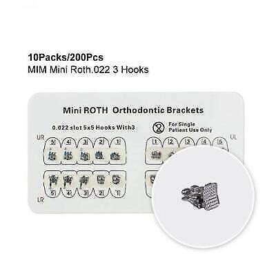 Pcs Dental Orthodontic Metal Bracket Braces Mini Roth Hooks