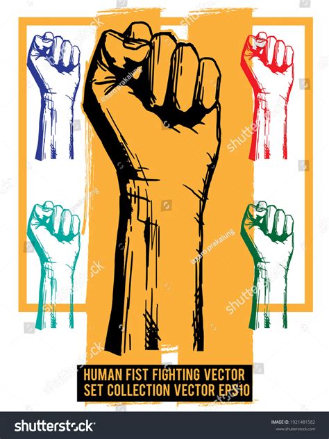 Human Fist Hand Thumb Fighting Vector Stock Vector Royalty Free