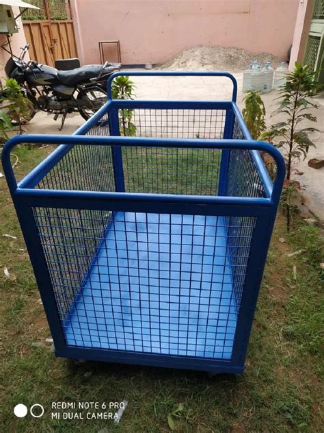 4 Wheels Mild Steel Cage Trolley Loading Capacity 500 Kg At Rs 7200