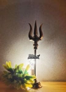 Amishi Blissful Decor Lord Shiva Brass Trishul Stand Statue For Temple