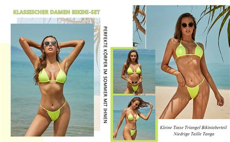 Shekini Damen Bikini Set Klassischer R Ckenfrei Sexy Kleine Tasse