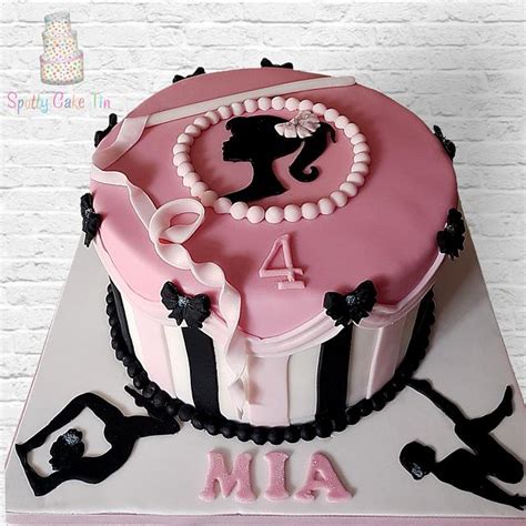 Barbie silhouette gymnastic cake - Decorated Cake by - CakesDecor