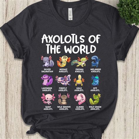 Cute Axolotl Shirt Funny Axolotls Of The World Shirt Kawaii Etsy