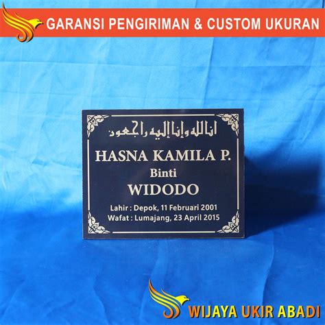 Jual Nama Batu Nisan Maesan Nissan Makam Granit Ukiran Hitam Kijing