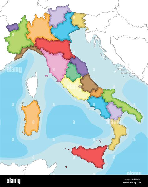 Blank Italy Map Regions