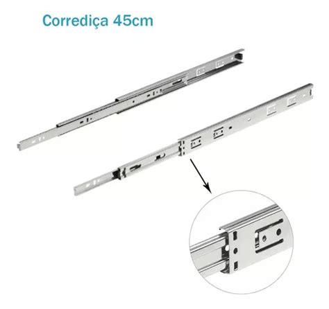 Cajón duro con corredera telescópica de 45 cm para luz 25 kg H35