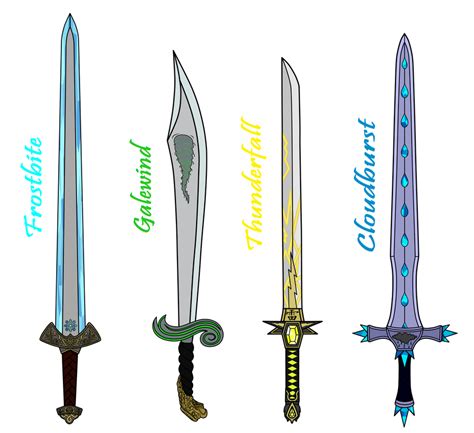 One Handed Swords set 2 (elemental swords) by ApplewoodArt on DeviantArt