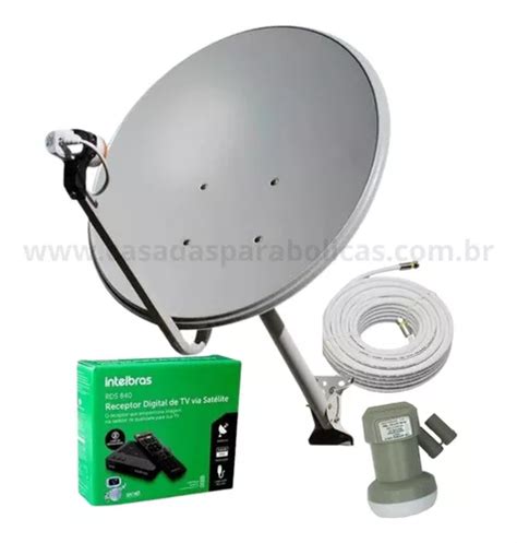 Kit Antena Parabólica Digital Intelbras Banda Ku 60cm Sat Hd