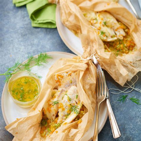 Papillote de merlan et semoule de légumes Cookidoo das offizielle