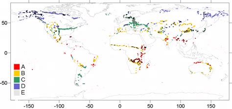 Köppen Climate Types For The Period 1986 2000 For Gridcells With