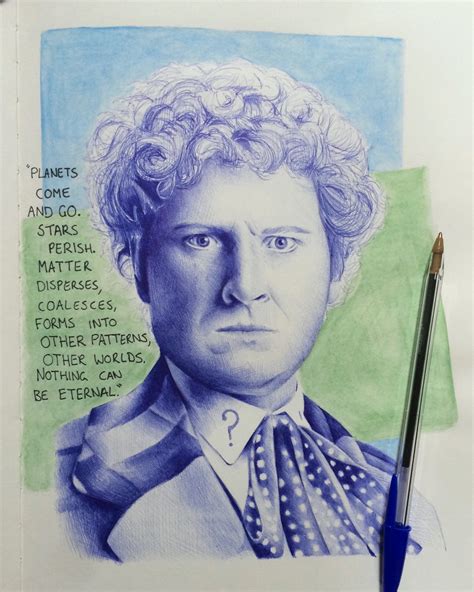 BethanApple Art Colin Baker As The Sixth Doctor Biro On A4