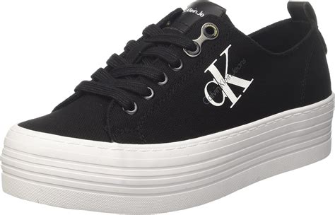 Calvin Klein Jeans Zolah Canvas Blk Womens Low Top Sneakers Black