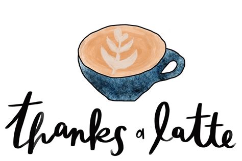 Thank You Card Digital Download Thanks A Latte Etsy