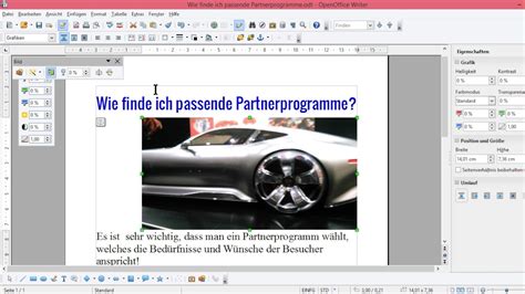 OpenOffice Bild einfügen Text neben Bild YouTube